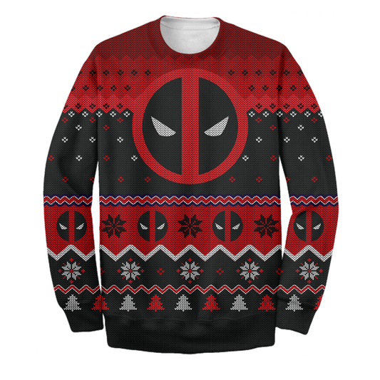 Unifinz MV Ugly Sweater Deadpool Ugly Long Sleeve Printing Amazing MV Sweatshirt 2022