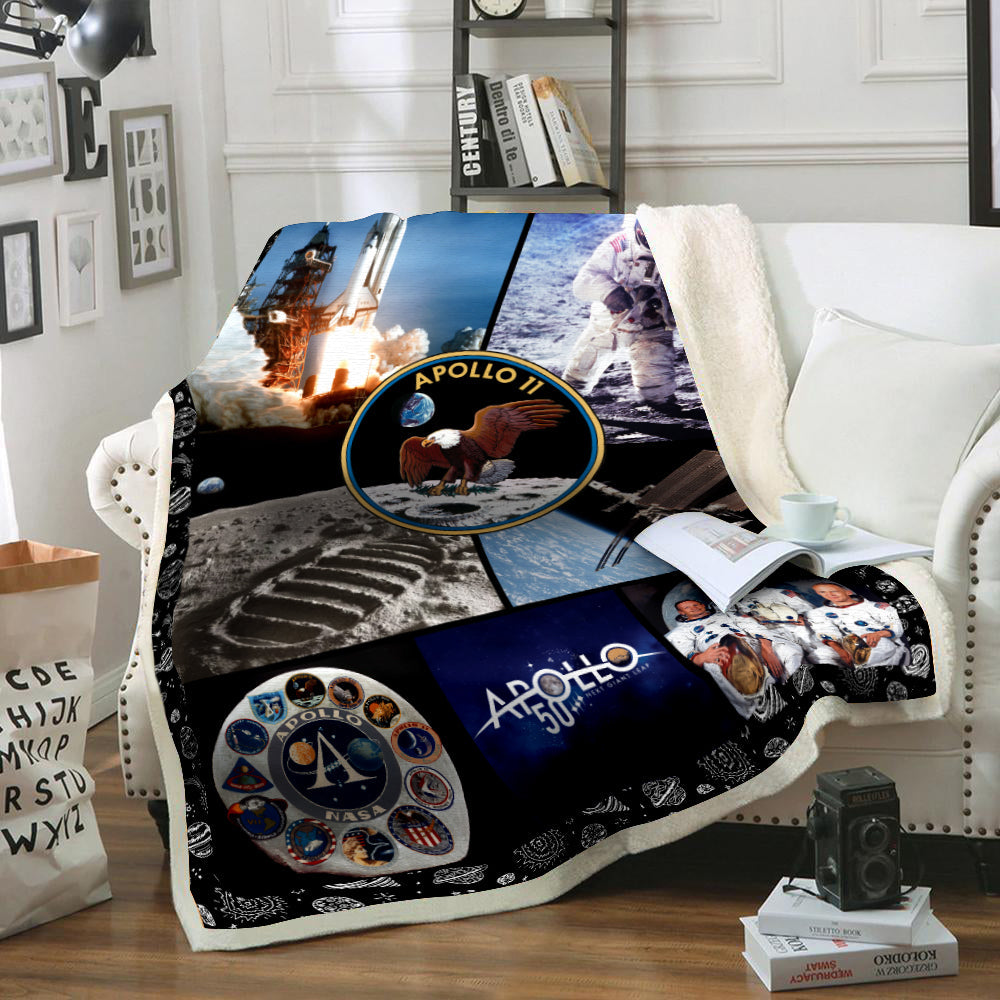 Unifinz NASA Blanket 50th Anniversary Apollo 11 Blanket Awesome NASA Blanket 2022