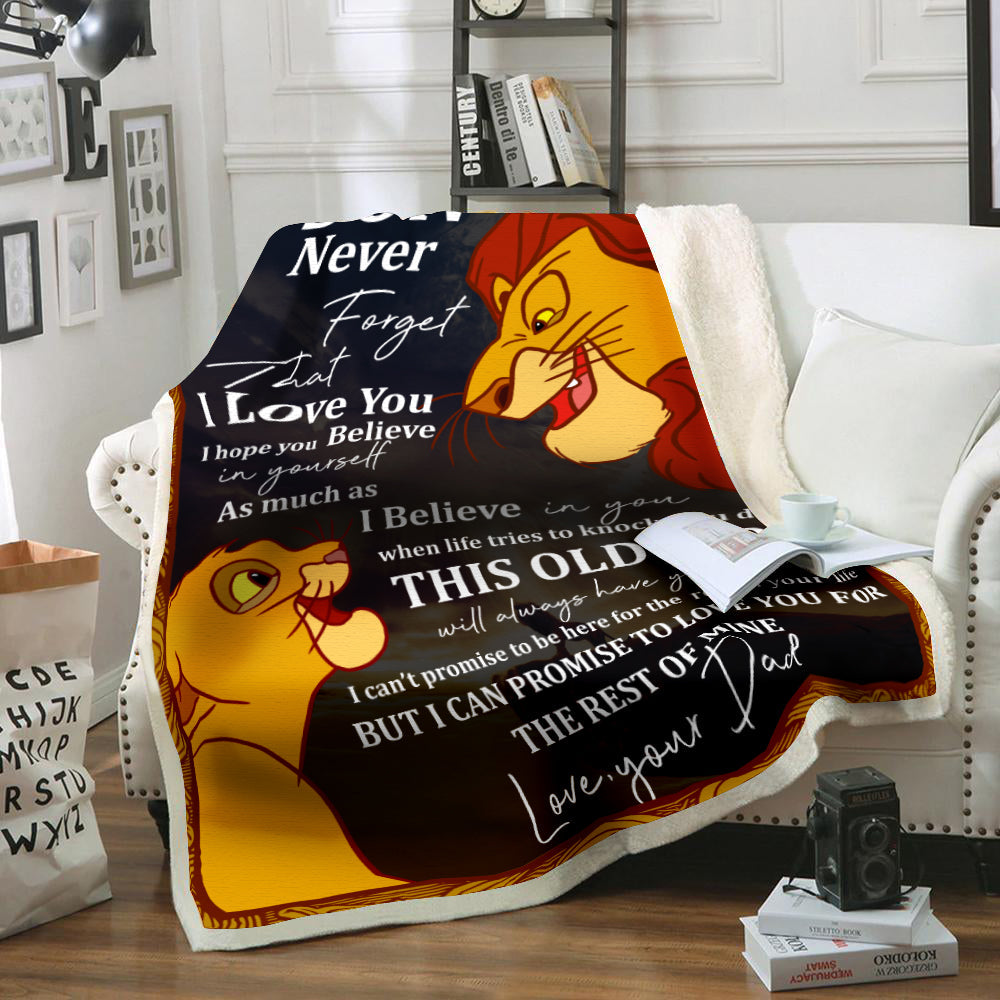 Unifinz LK Blanket Mufasa & Simba Father And Son - To My Son Blanket High Quality DN LK Blanket 2024