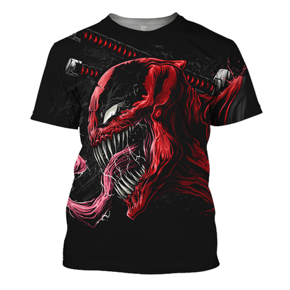 Unifinz MV Shirt Venom DeadPool Shirt Venom Hoodie Deadpool Tee Red Black MV Hoodie 2023