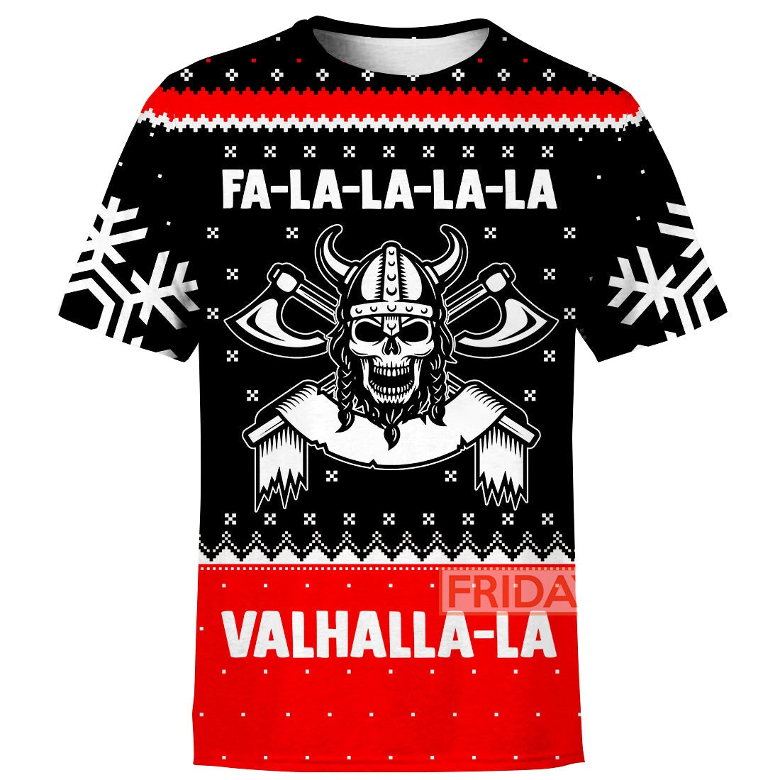 Unifinz Viking T-shirt Valhalla-la Viking Christmas Pattern T-shirt Cool Viking Hoodie Sweater Tank 2025