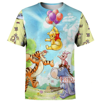 Unifinz DN T-shirt Pooh and Friends Tigger Eeyore Piglet Emoji Cartoon 3D Print T-shirt Amazing DN WTP Hoodie Sweater Tank 2025