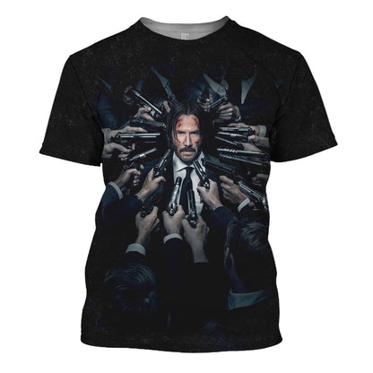 Unifinz JW Hoodie John Wick Shooting 3D Print T-shirt Amazing JW Shirt Sweater Tank 2025