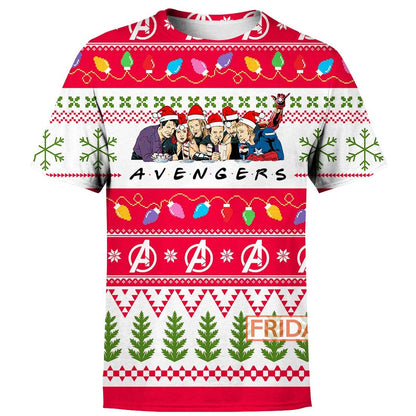 Unifinz MV T-shirt Avengers Christmas Pattern Pink T-shirt Awesome MV Hoodie Sweater Tank 2025