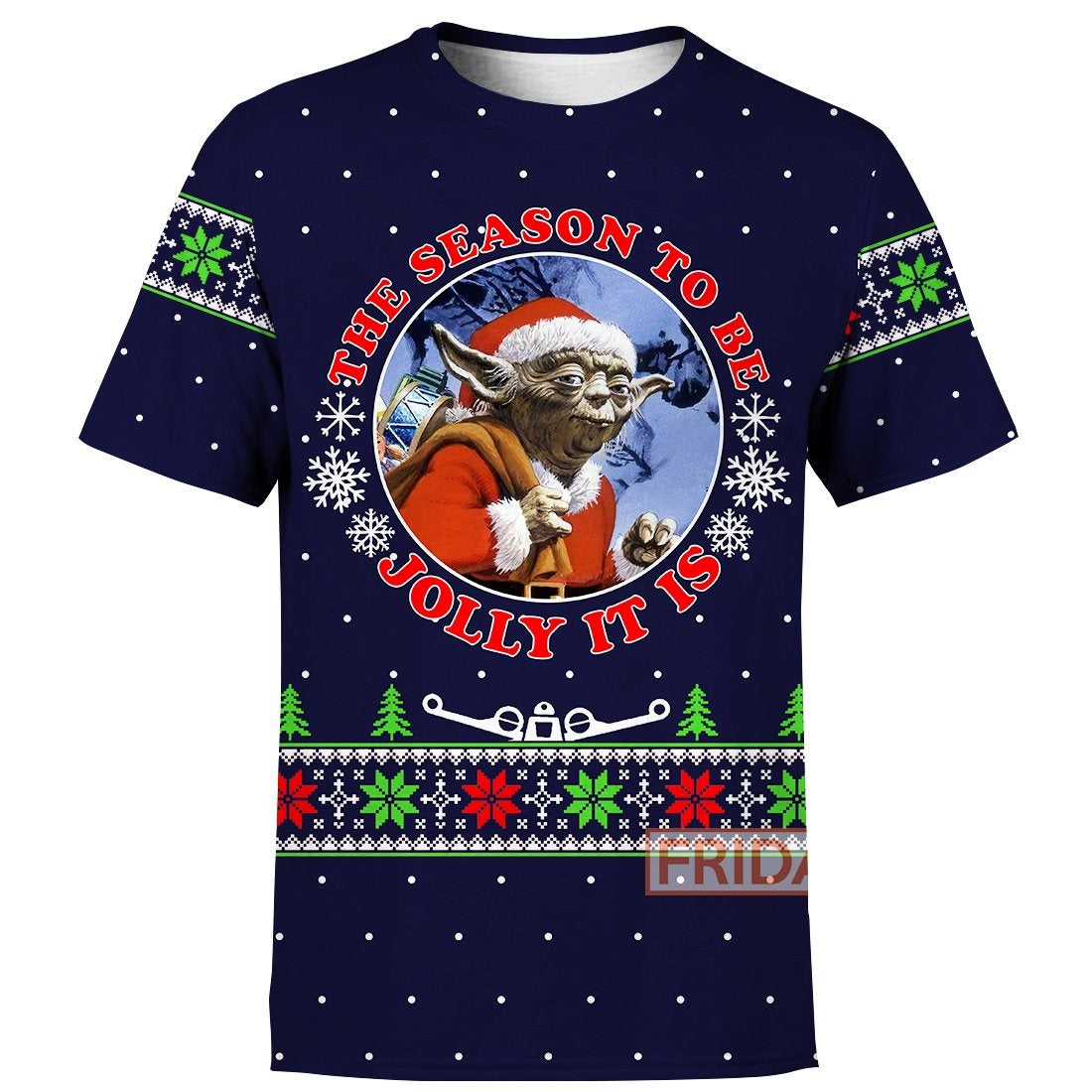 Unifinz SW T-shirt Yoda The Season To Be Jolly It Is Christmas T-shirt Amazing SW Hoodie Sweater Tank 2025
