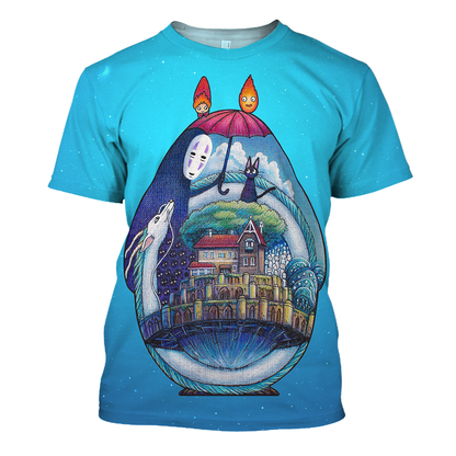 Unifinz Ghibli Hoodie Spirited Away 3D Print T-shirt Awesome Ghibli Shirt Sweater Tank 2025