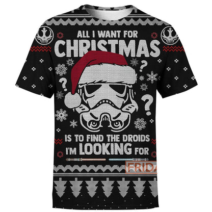 Unifinz SW Storm Trooper Droid T shirt Find The Droids I'm Looking SW Christmas Hoodie SW Hoodie Sweater Tank 2025