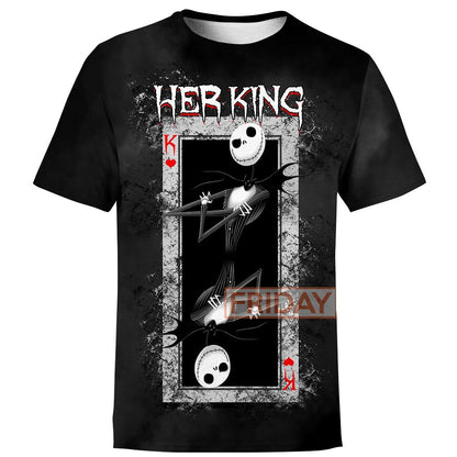 Unifinz TNBC T-shirt Jack Skellington Her King 3D Print T-shirt DN TNBC Hoodie 2025