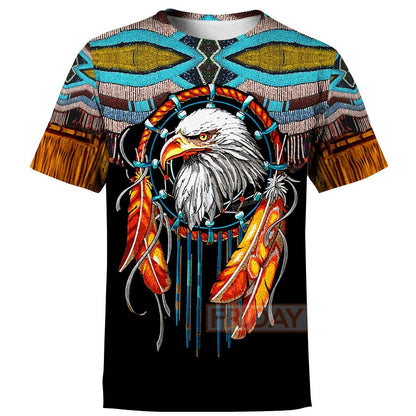 Unifinz Native America T-shirt Native Dreamcatcher Eagle T-shirt Cool Native America Hoodie Sweater Tank 2025