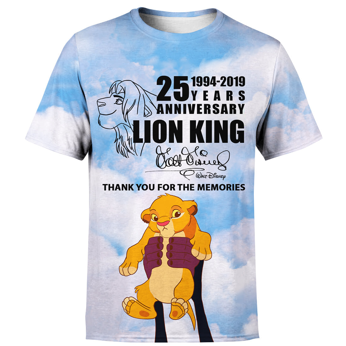 Unifinz DN LK T-shirt 25 Years Anniversary Lion King 3D Print T-shirt Amazing DN LK Hoodie Sweater Tank 2022