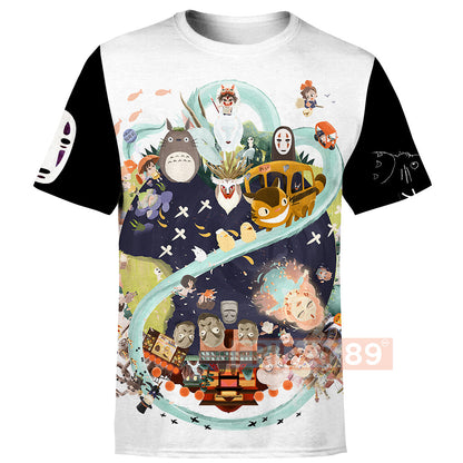 Unifinz GB Hoodie GB All Character Adorable Chibi Art Totoro Spirited Away 3D T-shirt Amazing High Quality GB Shirt Sweater Tank 2025