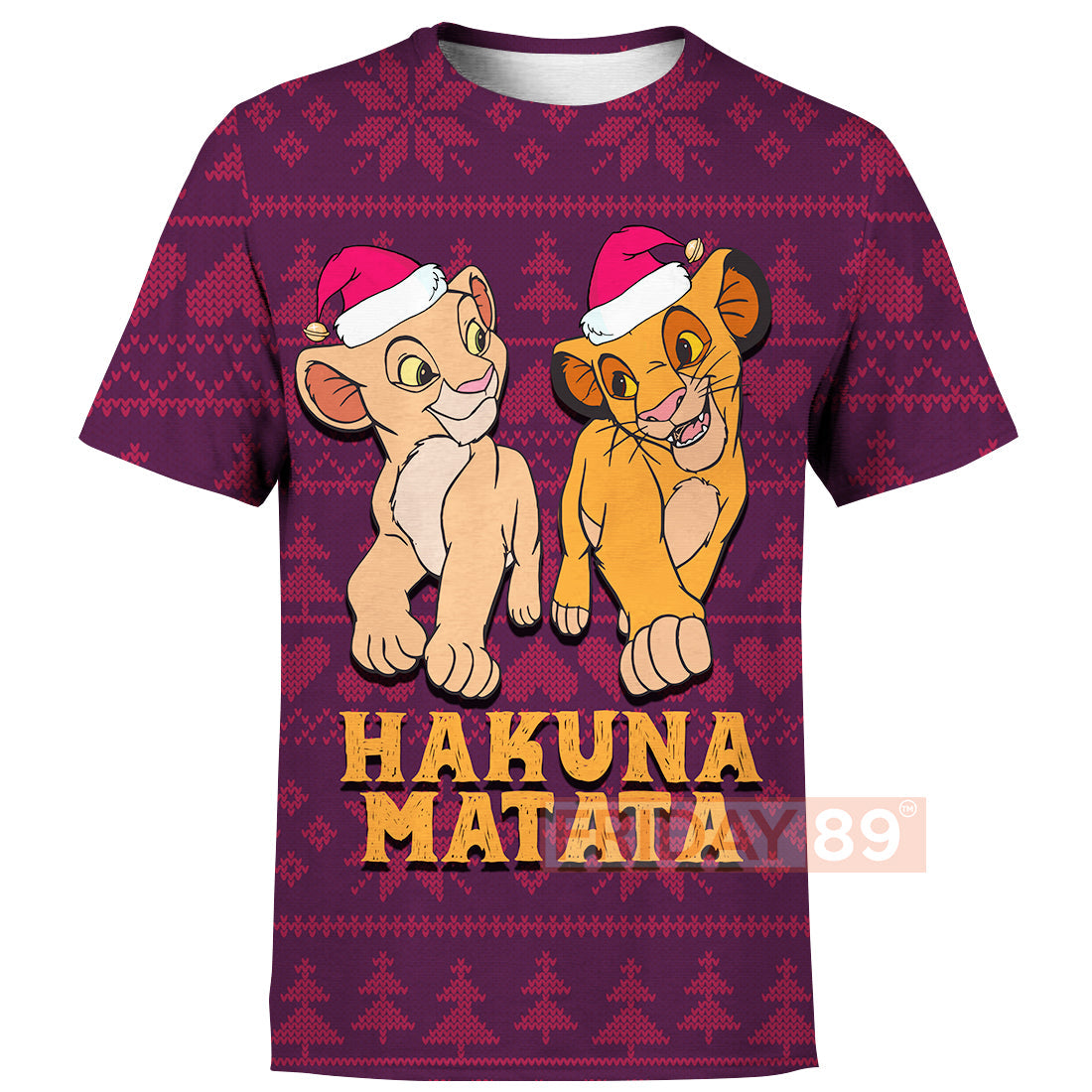 Unifinz DN LK T-shirt Simba & Nala Christmas Pattern T-shirt Cute DN LK Hoodie Sweater Tank 2025