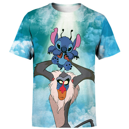 Unifinz DN LK Stitch T-shirt 3D Print Rafiki & Stitch T-shirt DN LK Stitch Hoodie Sweater Tank 2025