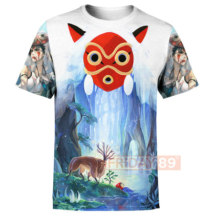 Unifinz GB Mononoke Hoodie GB Princess Mononoke Forest Spirit 3D T-shirt Awesome GB Shirt Sweater Tank 2025