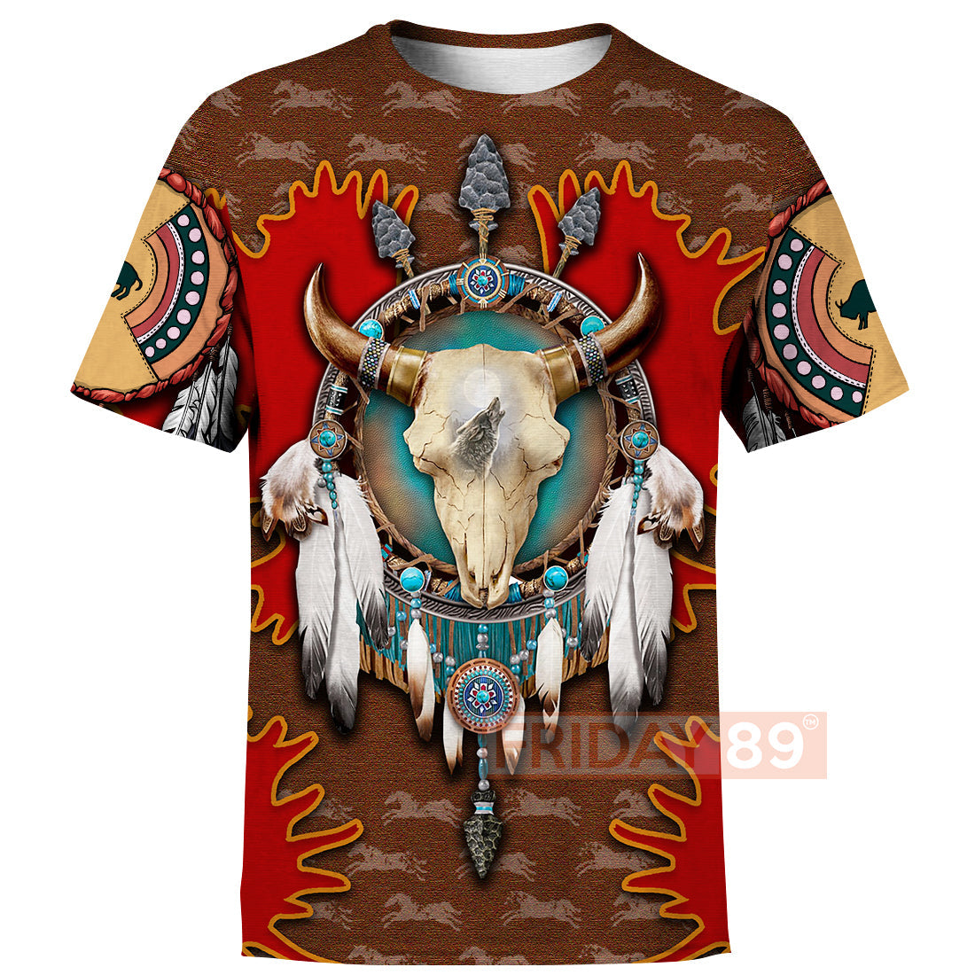 Unifinz Native American Hoodie Native Bison Skull Dreamcatcher 3D Print T-shirt Native American Shirt Sweater Tank 2025
