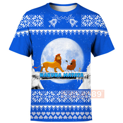 Unifinz LK T-shirt Hakuna Matata Walking Christmas Pattern T-shirt DN LK Hoodie Sweater Tank 2025