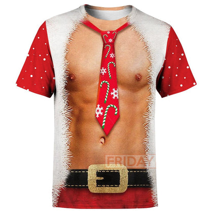 Unifinz Christmas T-shirt 3D Print Men's Funny Christmas Costume T-shirt Christmas Hoodie Sweater Tank 2025