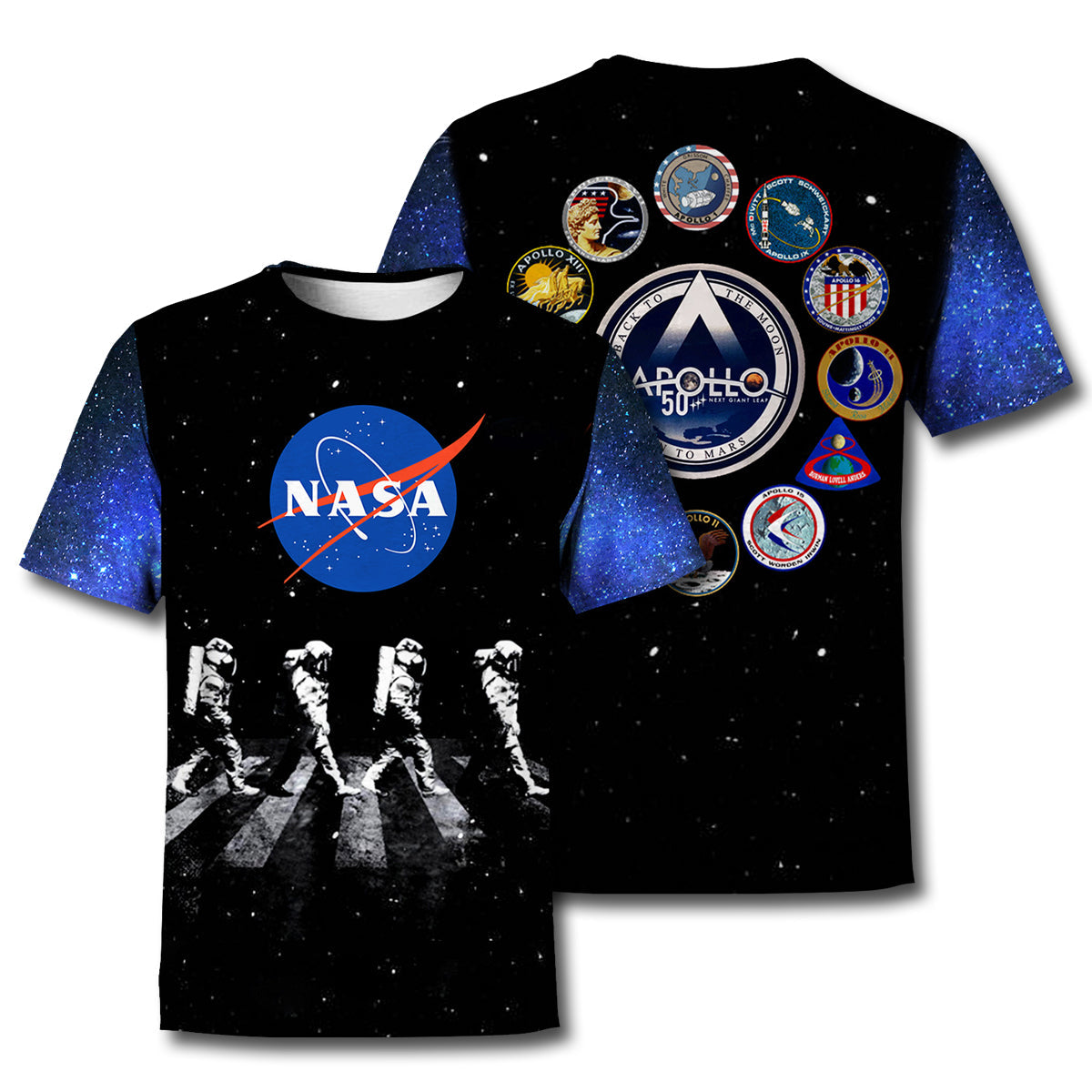 Unifinz NASA T-shirt Apollo 11 Walking Astronauts T-shirt Amazing NASA Hoodie Sweater Tank 2024