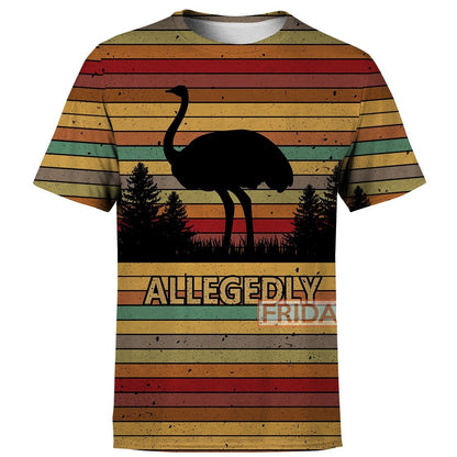 Unifinz Ostrich Hoodie Funny Allegedly Ostrich Sherlock.H T-shirt Awesome Ostrich Shirt Sweater Tank 2025