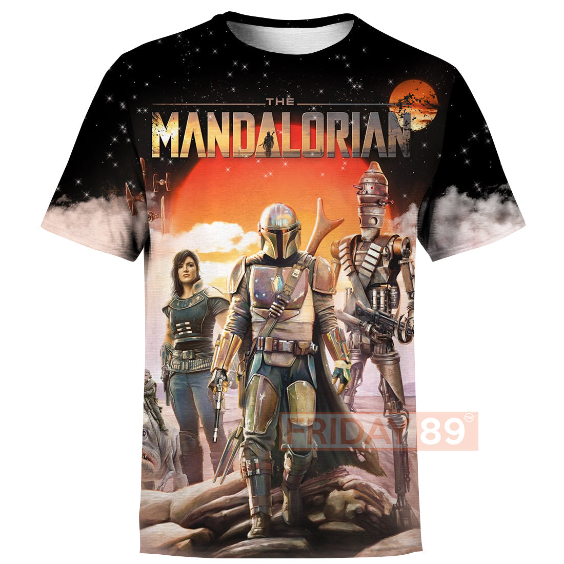Unifinz SW T-shirt The Mandalorian Characters All Over Print T-shirt Awesome SW Hoodie Sweater Tank 2025
