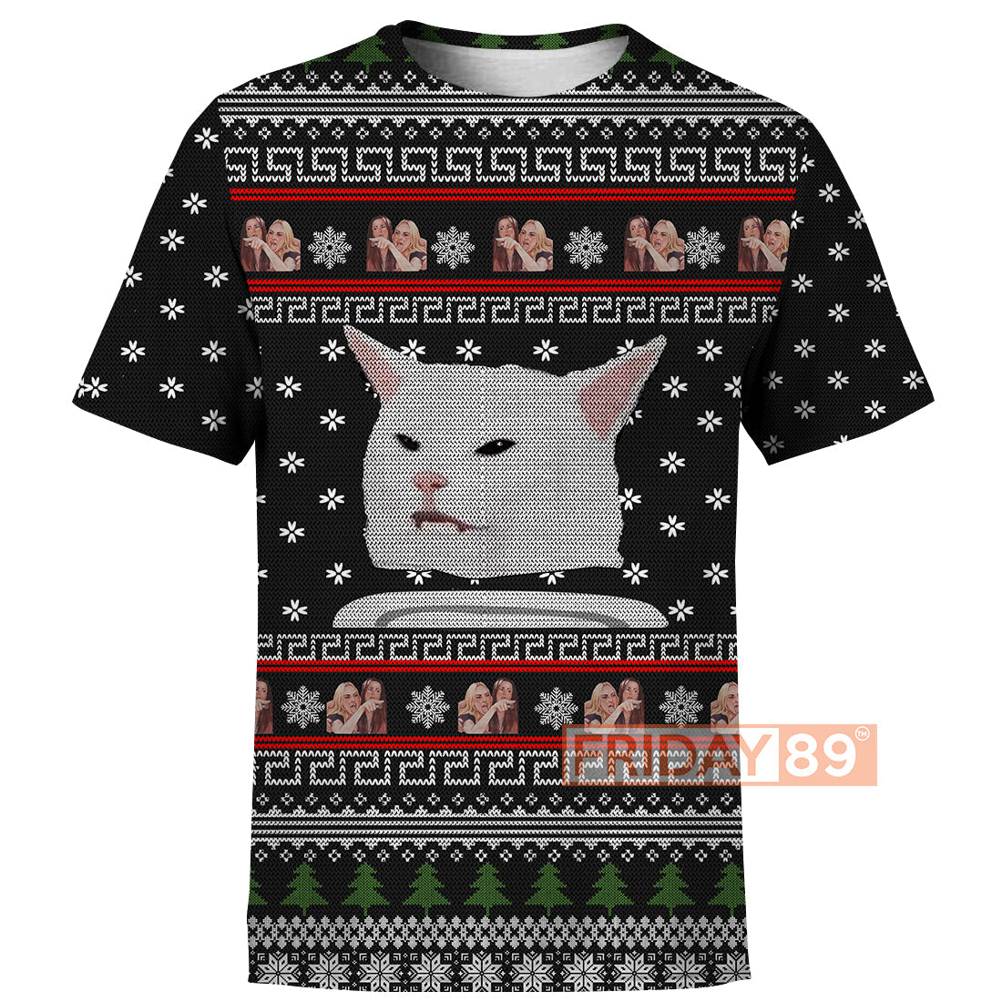 Unifinz Cat T-shirt Cat Meme Woman Yelling Christmas Pattern T-shirt High Quality Cat Hoodie Sweater Tank 2025