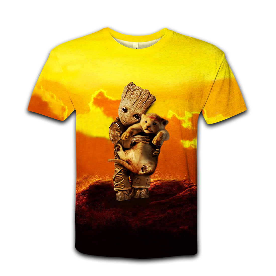 Unifinz DN LK T-shirt 3D Print Groot Hug Lion T-shirt Awesome DN LK Hoodie Sweater Tank 2024