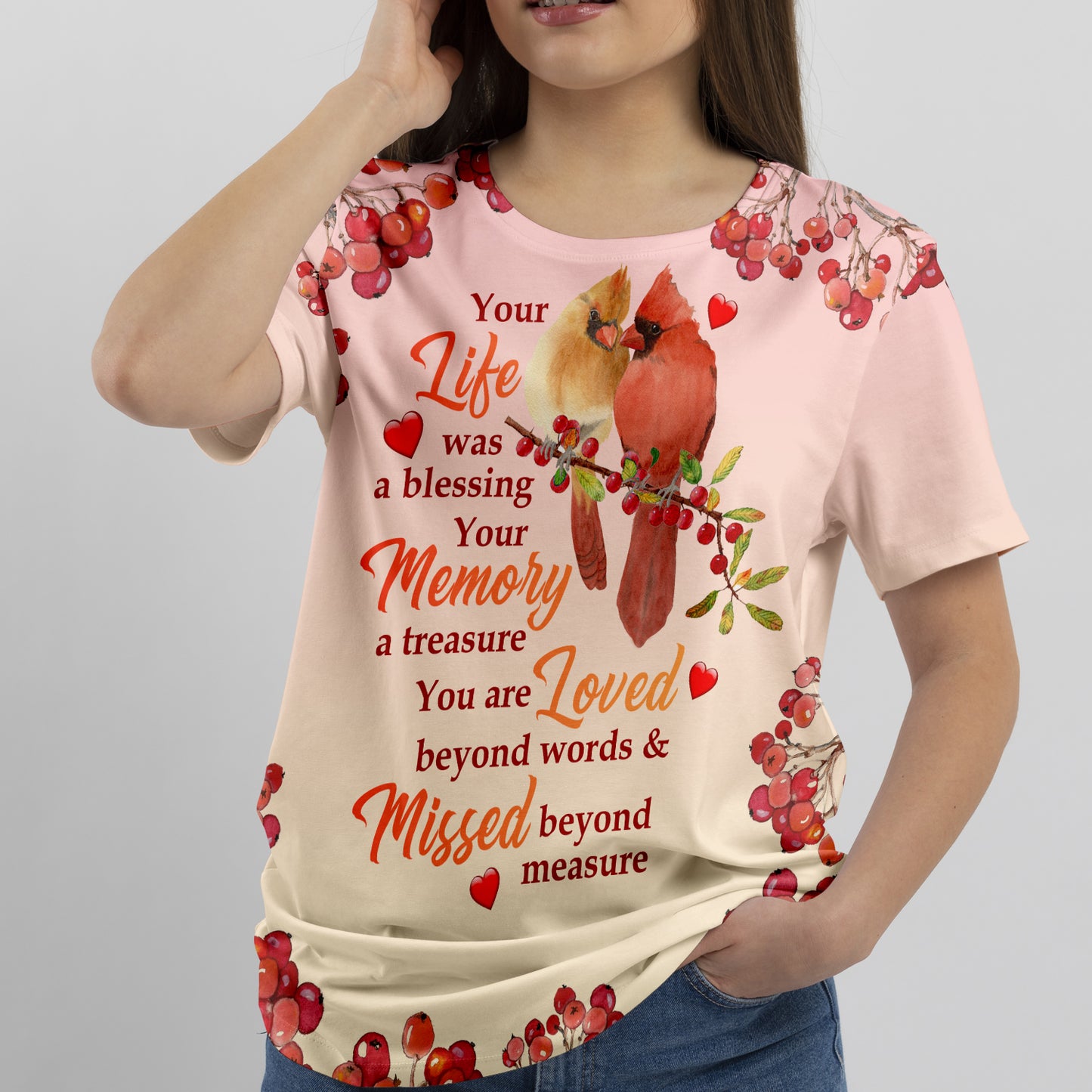 Perosnalized Memorial T-shrit Your Life Was A Blessing Your Memory A Treasure Custom Memorial Gift M651