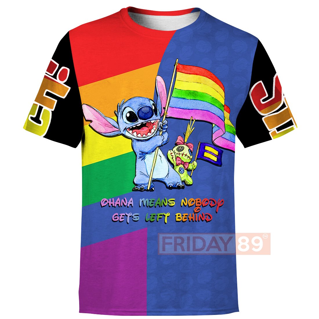 LGBT ST Ohana Means Nobody Gets Left Behind 3D Print Hoodie T-shirt