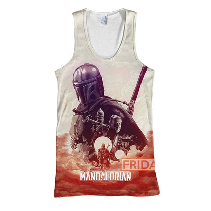 Unifinz SW T-shirt The Faces Of The Mandalorian 3D Print T-shirt Amazing SW Hoodie Sweater Tank 2024