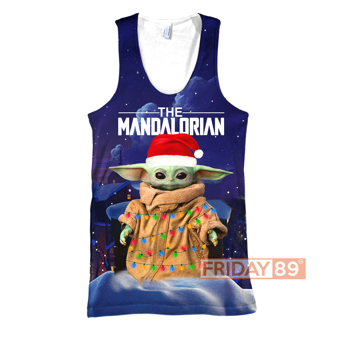 Unifinz SW T-shirt SW Baby Yoda Christmas Light The Mandalorian T-shirt Cute SW Hoodie Sweater Tank 2024