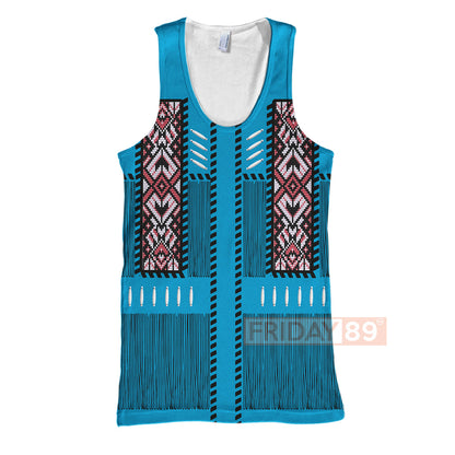 Unifinz Native American T-shirt Blue Native American Spirit Symbols 3D Print T-shirt Native American Hoodie Sweater Tank 2026
