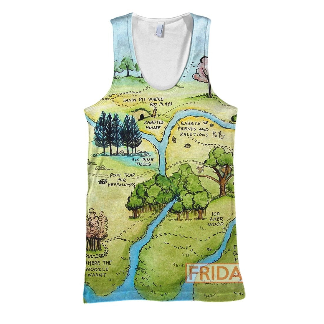 Unifinz DN WTP T-shirt Winnie The Pooh Map T-shirt Cute DN WTP Hoodie Sweater Tank 2024