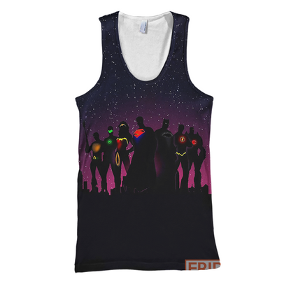 DC Hoodie Heroes JL Galaxy T-shirt Amazing DC Shirt