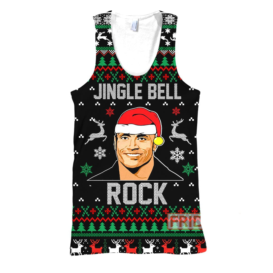 Unifinz Dwayne Johnson Hoodie Jingle Bell Rock Ugly Christmas Pattern T-shirt Dwayne Johnson Shirt  Sweater Tank 2024