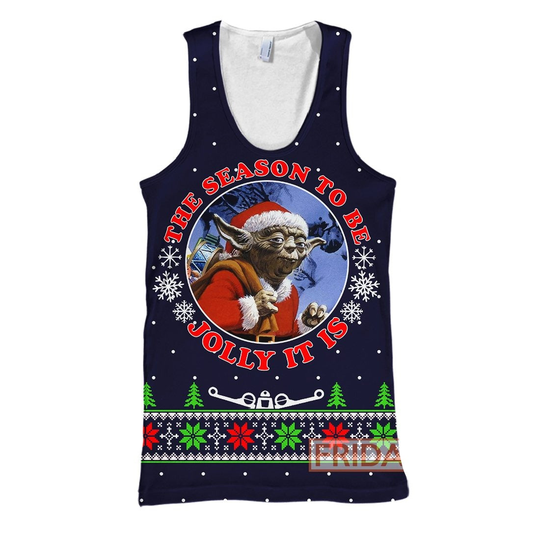 Unifinz SW T-shirt Yoda The Season To Be Jolly It Is Christmas T-shirt Amazing SW Hoodie Sweater Tank 2024