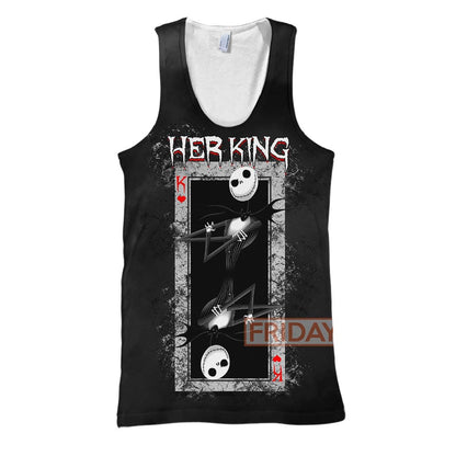 Unifinz TNBC T-shirt Jack Skellington Her King 3D Print T-shirt DN TNBC Hoodie 2024