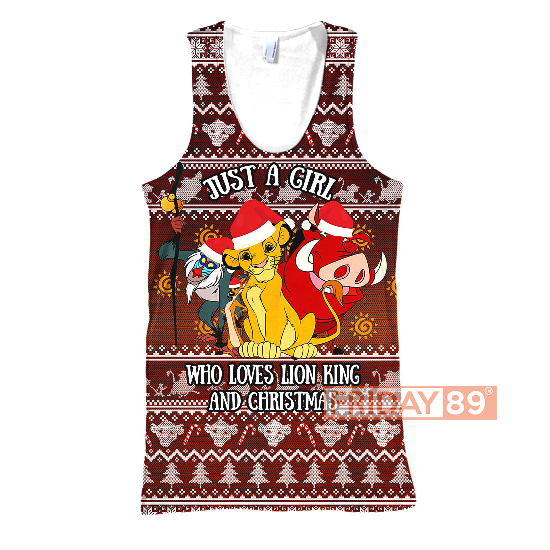 Unifinz DN LK T-shirt Just A Girl Who Loves Lion King And Christmas T-shirt DN LK Hoodie Sweater Tank 2024