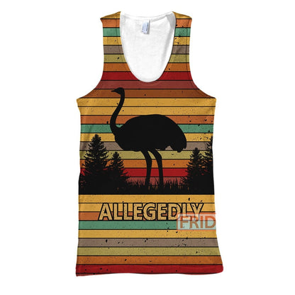 Unifinz Ostrich Hoodie Funny Allegedly Ostrich Sherlock.H T-shirt Awesome Ostrich Shirt Sweater Tank 2024