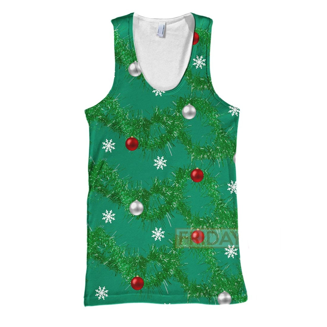 Unifinz Christmas Hoodie Green Gaudy Garland Christmas T-shirt Amazing Christmas Shirt Sweater Tank 2024