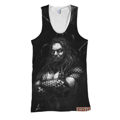 Unifinz DC Aquaman T-shirt Aquaman Black & White 3D Print T-shirt Cool DC Aquaman Hoodie Sweater Tank 2026