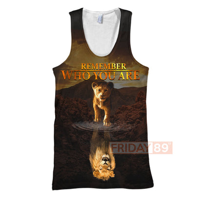 Unifinz LK T-shirt Remember Who You Are Simba Lion Face 3D T-shirt Cool DN LK Hoodie Sweater Tank 2026