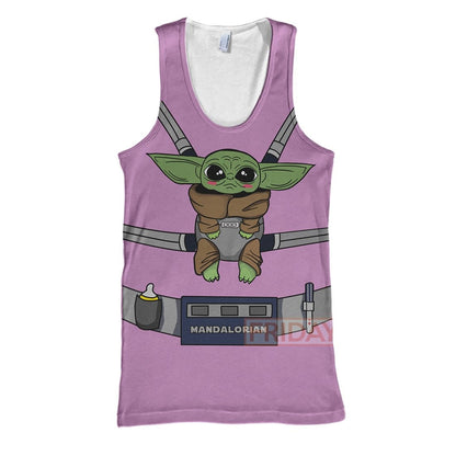 Unifinz SW T-shirt Baby Yoda Mando Carrier 3D Print Hoodie Baby Yoda Pink Hoodie SW Hoodie Sweater Tank 2026