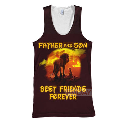 Unifinz DN LK T-shirt Father And Son - Lion King Best Friends Forever T-shirt DN LK Hoodie Sweater Tank 2024