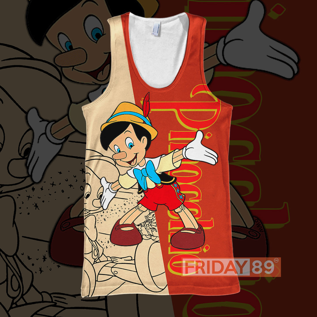 Unifinz Pinocchio DN T-shirt Pinocchio Disney T-shirt Awesome Pinocchio DN Hoodie Sweater Tank 2024