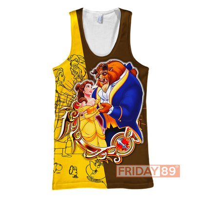 Unifinz DN T-shirt Beauty & The Beast DN Animated Film 3D Print T-shirt Amazing DN Beauty & The Beast Hoodie Sweater Tank 2024