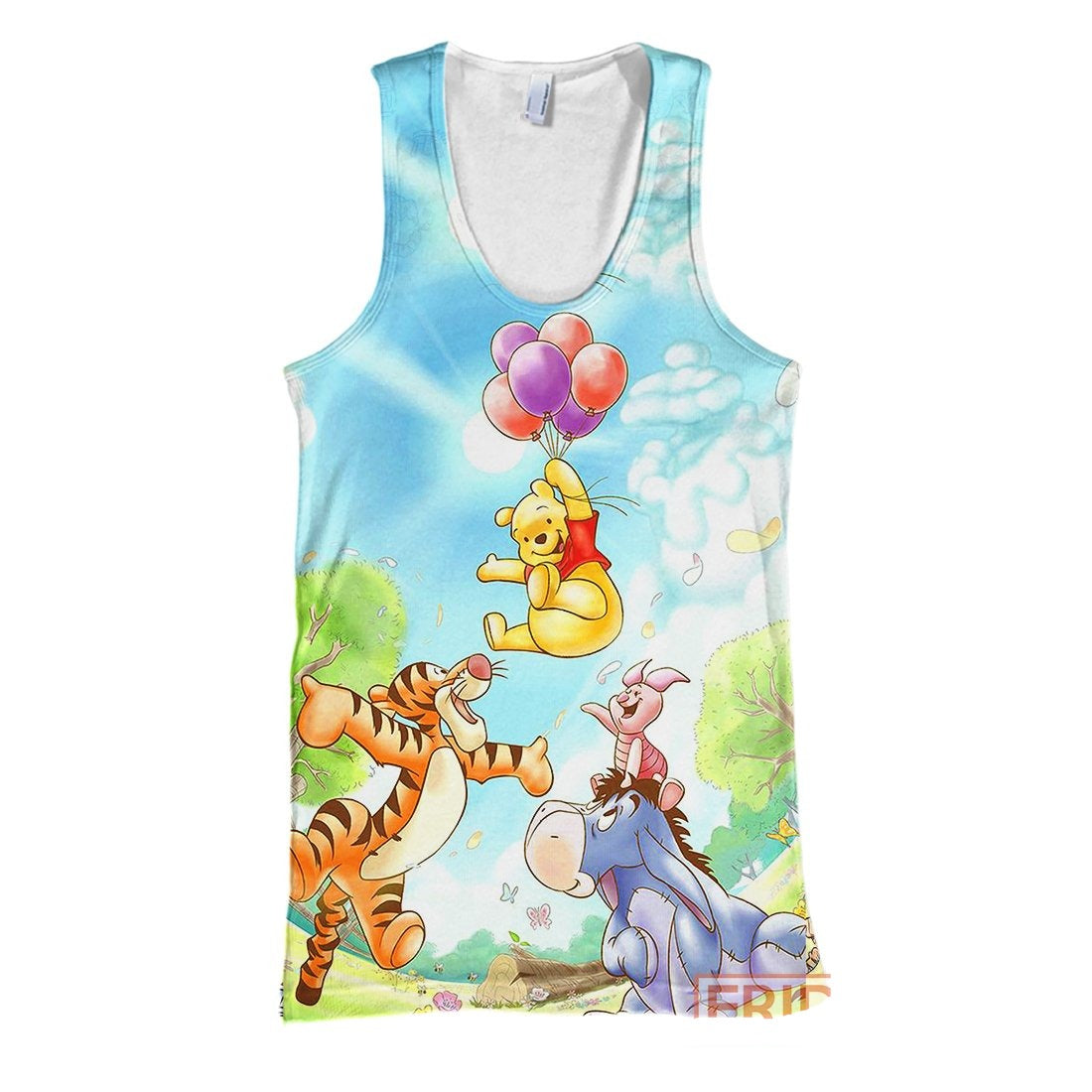 Unifinz DN T-shirt Pooh and Friends Tigger Eeyore Piglet Emoji Cartoon 3D Print T-shirt Amazing DN WTP Hoodie Sweater Tank 2024