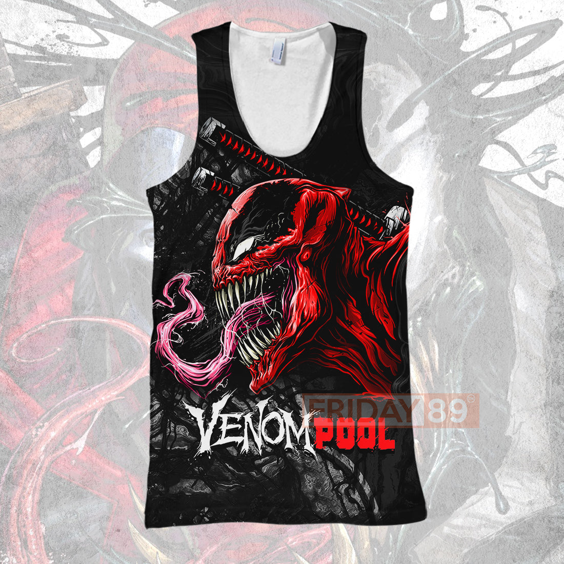 Unifinz MV Venom T-shirt Amazing Venom DeadPool Red Black Hoodie High Quality MV Venom Hoodie Sweater Tank 2024