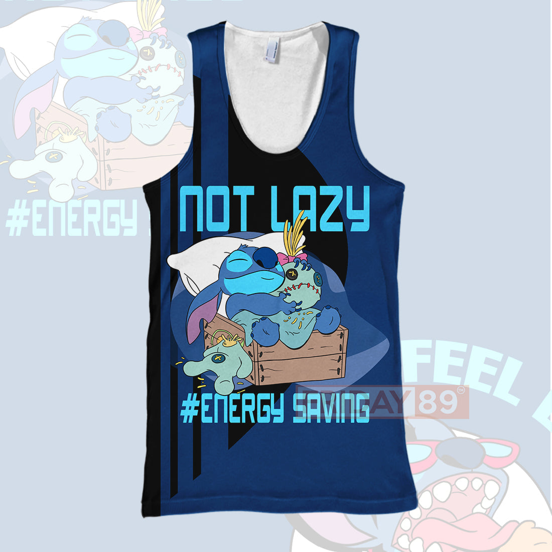 Unifinz DN T-shirt Stitch Not Lazy Energy Saving 3D Print T-shirt Funny Cute DN Stitch Hoodie Sweater Tank 2024