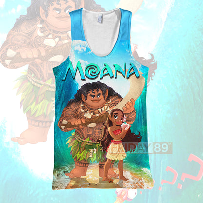 Unifinz DN T-shirt Princess Moana & Maui 3D Print T-shirt Awesome DN Moana Hoodie Sweater Tank 2024