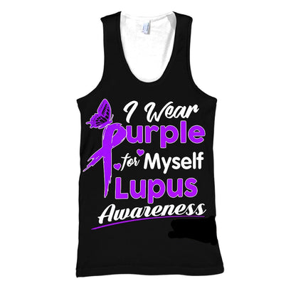 I Wear Purple For Myself Lupus Awareness 3D Print Hoodie T-shirt